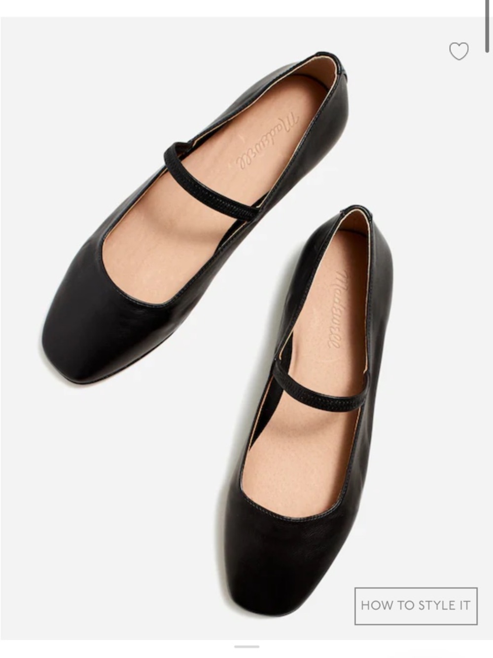 Madewell Black Mary Jane Square-Toe Flats